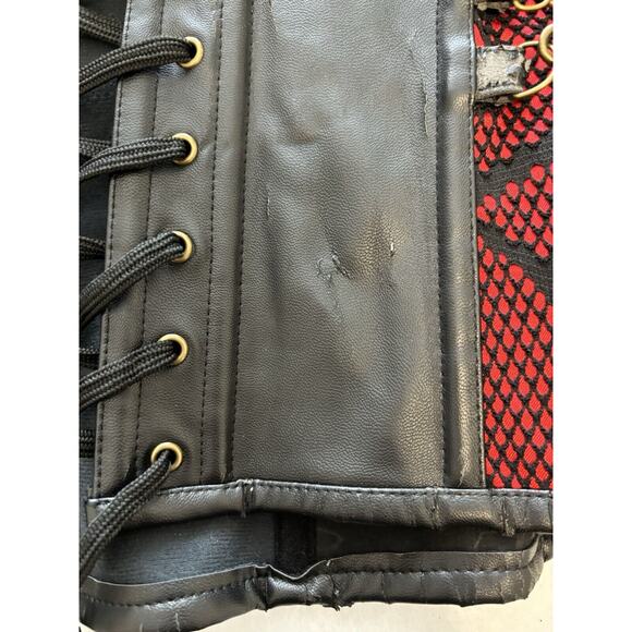 Charmian Skull Bones Red‎ Black Corset Gothic Steampunk Valentine Costume 5XL - Picture 11 of 16